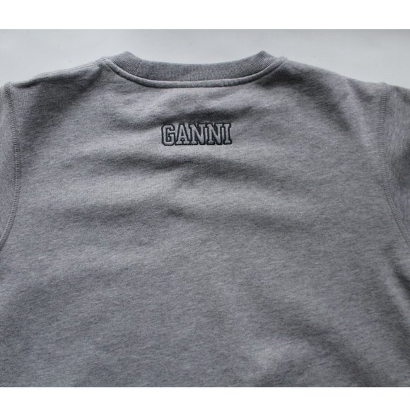 Ganni Software Isoli Sweatshirt / Size XS / Paloma Melange Grey Oversized - Picture 9 of 11